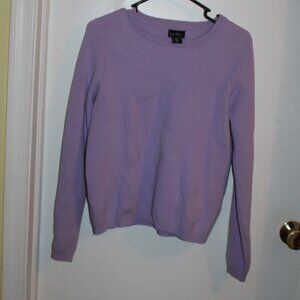 Nicole Miller New York Crew Sweater - Light Purple with raised fuzzy Hearts